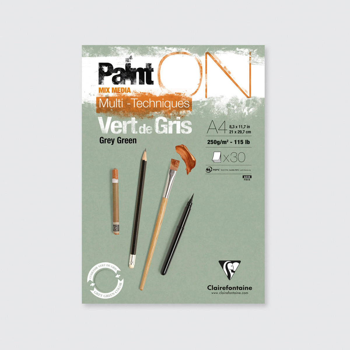 Blocco incollato Clairefontaine Paint'On Mix Media 250 g