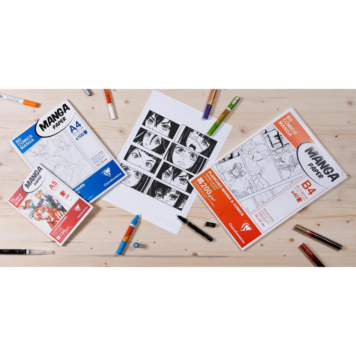 Blocco Manga Layout CLAIREFONTAINE 100 g/m² A5 – A3 - 50 fogli