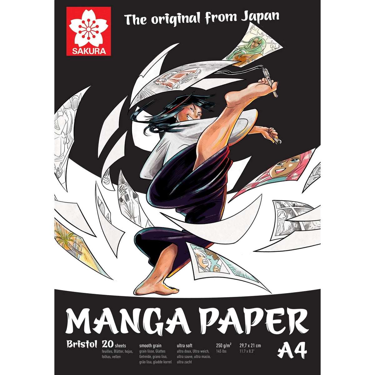 Blocco Manga SAKURA 250 g/m² A5 – A3 - 20 fogli