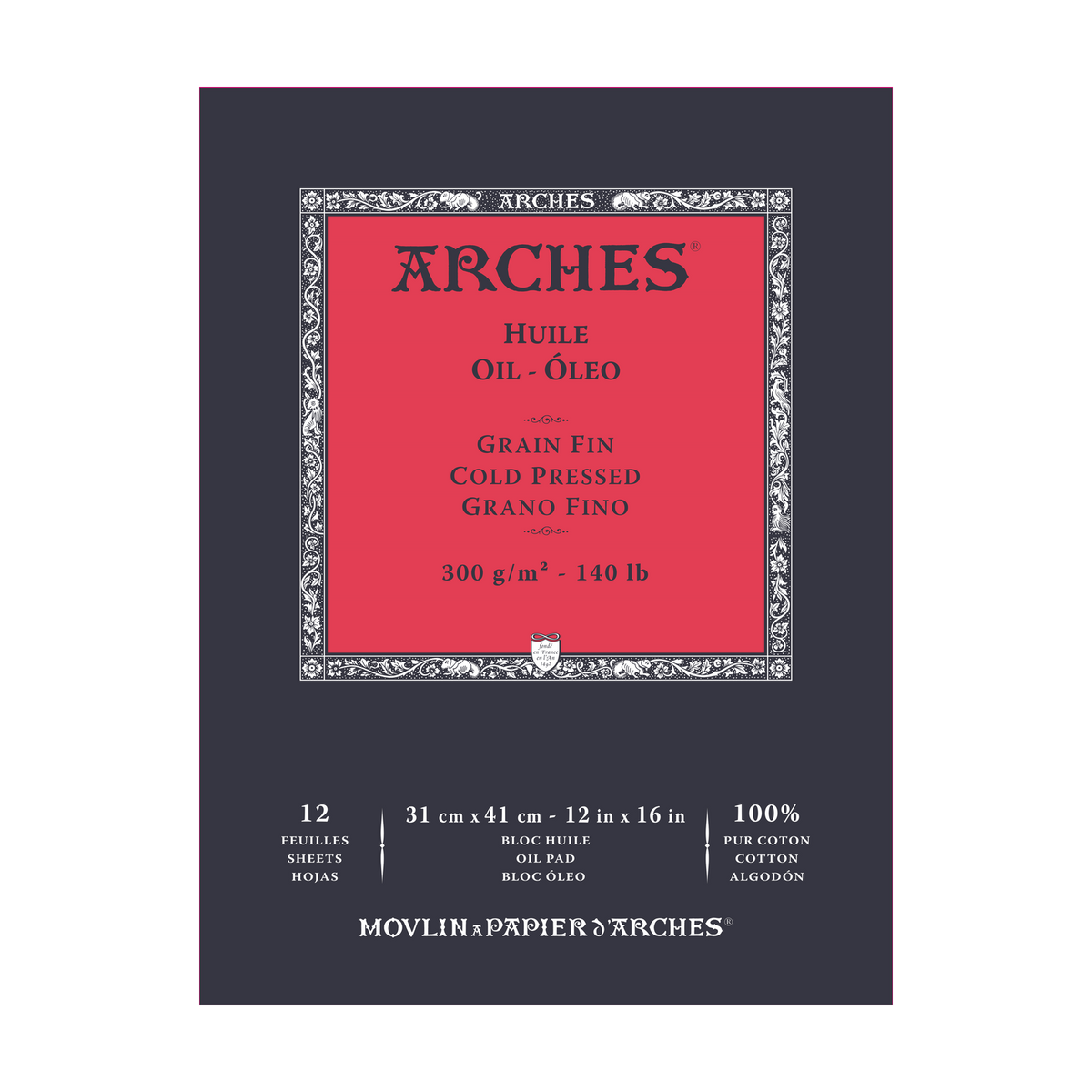 Blocco olio da ARCHES Huile CP 300 g/m² 23 x 31 cm - 12 fogli