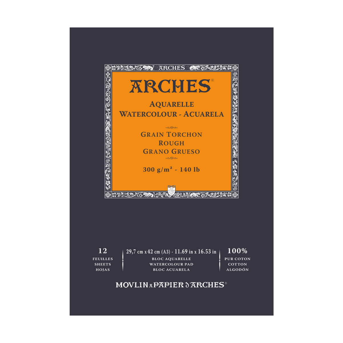 Blocco per acquerello ARCHES Aquarelle grana ruvida bianco naturale 300 g/m² – 12 fogli