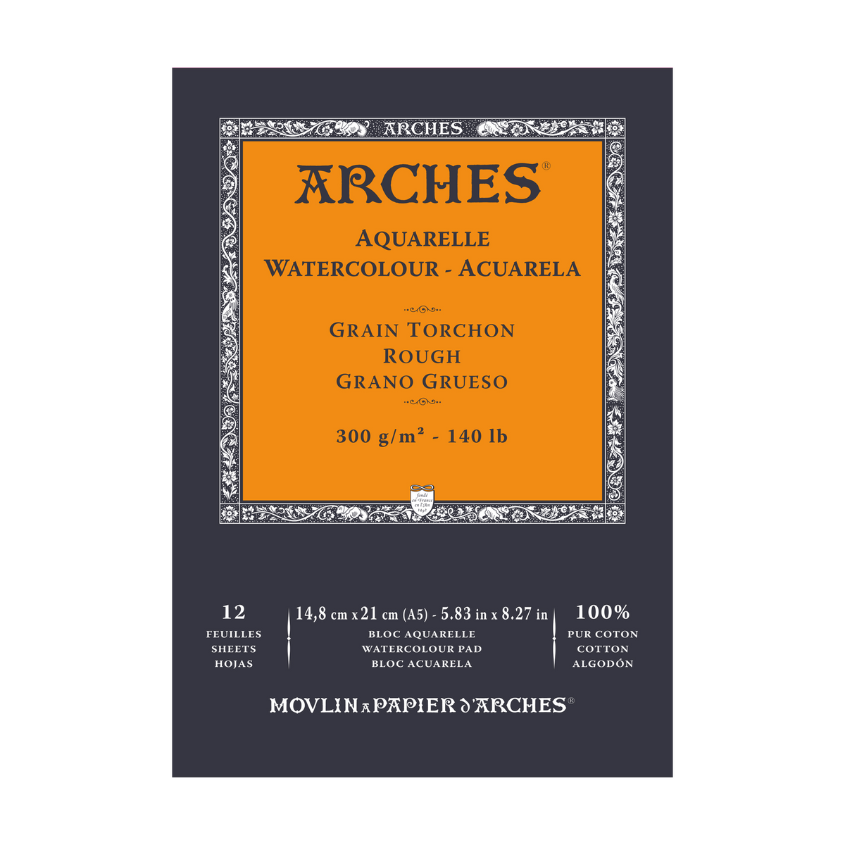 Blocco per acquerello ARCHES Aquarelle grana ruvida bianco naturale 300 g/m² – 12 fogli