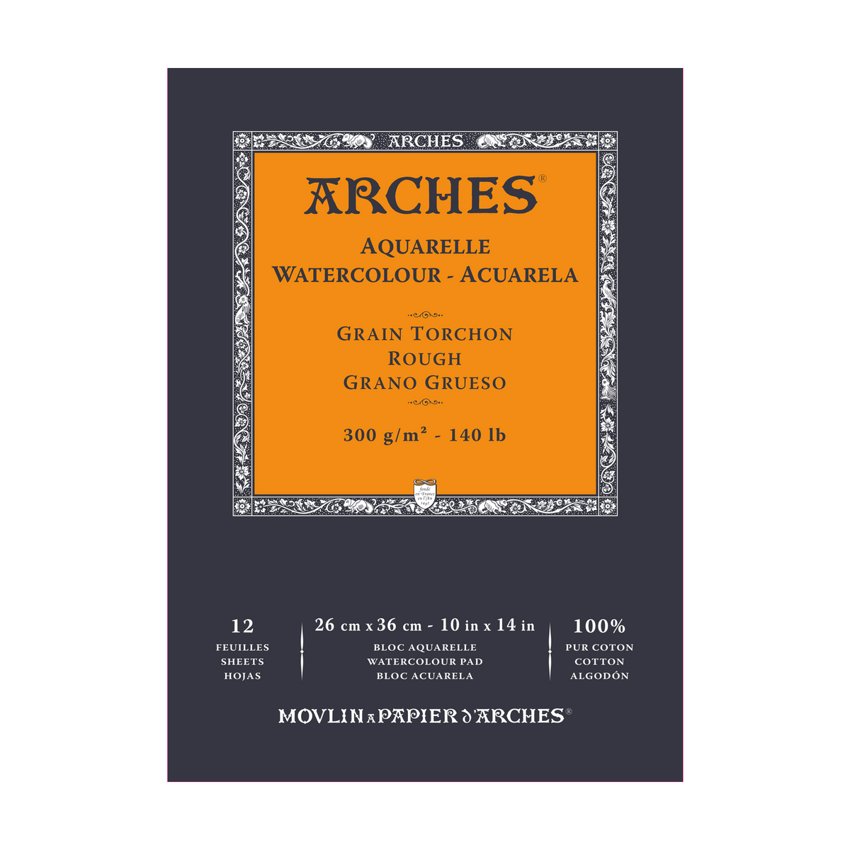 Blocco per acquerello ARCHES Aquarelle grana ruvida bianco naturale 300 g/m² – 12 fogli