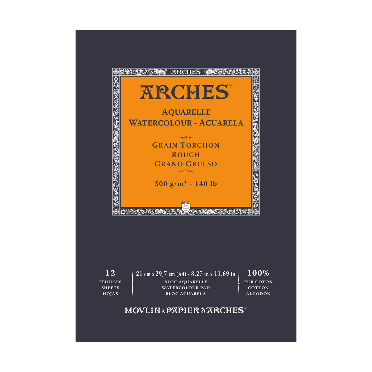 Blocco per acquerello ARCHES Aquarelle grana ruvida bianco naturale 300 g/m² – 12 fogli