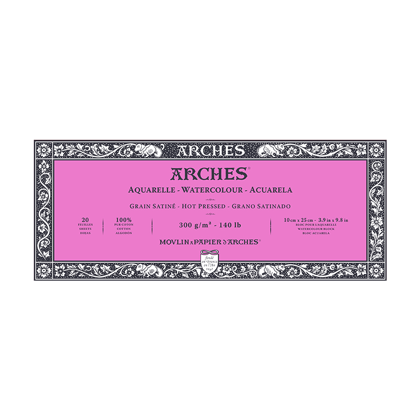 Blocco per acquerello ARCHES Grana Fine Bianco Naturale 300 g/m² – 20 fogli