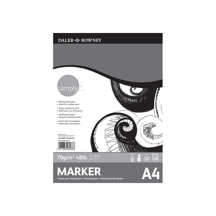 Blocco per disegnare con pennarelli Daler-Rowney | sceglie formato