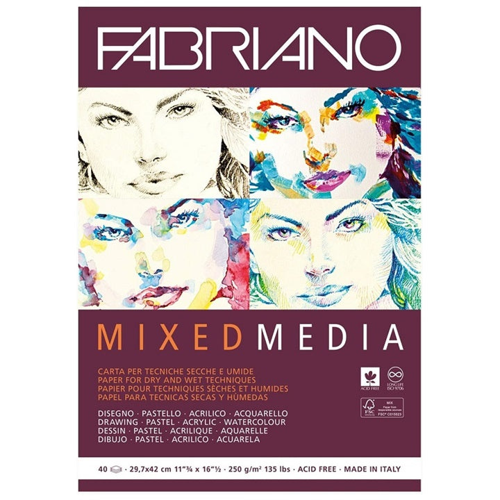 Blocco per schizzi  FABRIANO Mixed Media | dimensioni diverse