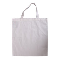 Borsa in cotone con manico corto bianca 38 x 42 cm