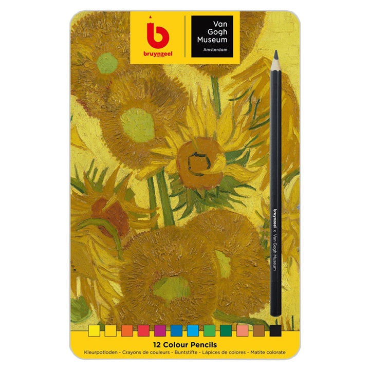 Bruynzeel matite colorate in legno Van Gogh Museum - Girasoli in una scatola di metallo 12 pz
