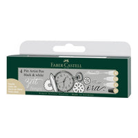 Bustina con 4 penne a china Pitt Artist Pen nero & bianco