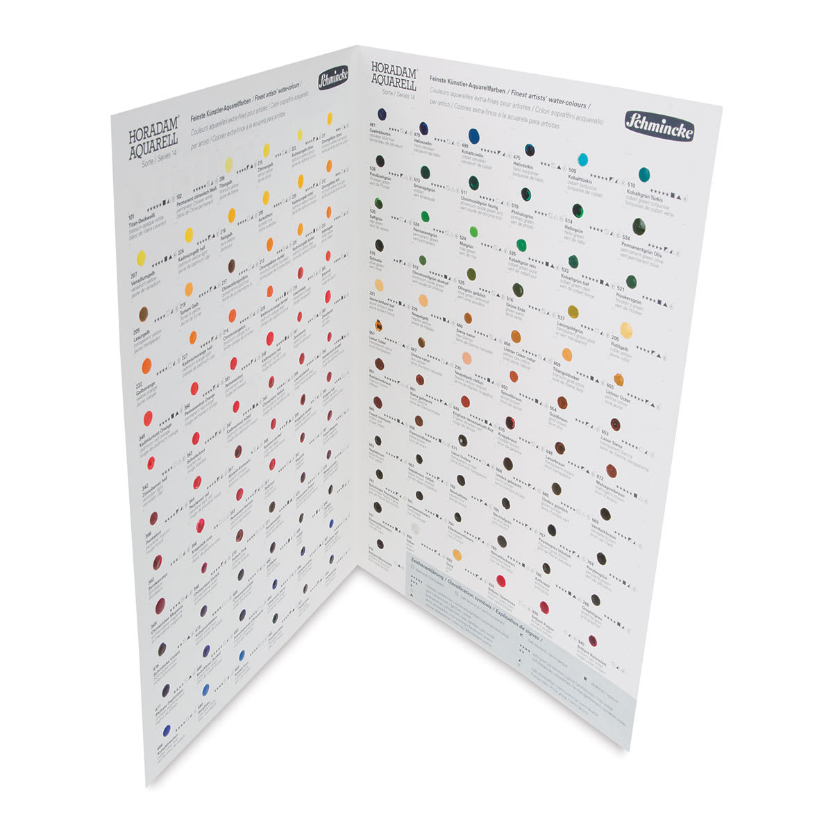 Campionario per acquerello Schmincke HORADAM Aquarell Dot Card – 140 colori