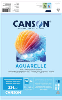 Canson blocco per acquerello CP 224 g/m² 10 fogli A4 incollato