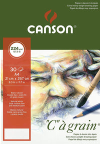 Canson C a grain blocco da disegno 224 g/m² 30 fogli A5 grana fine incollato