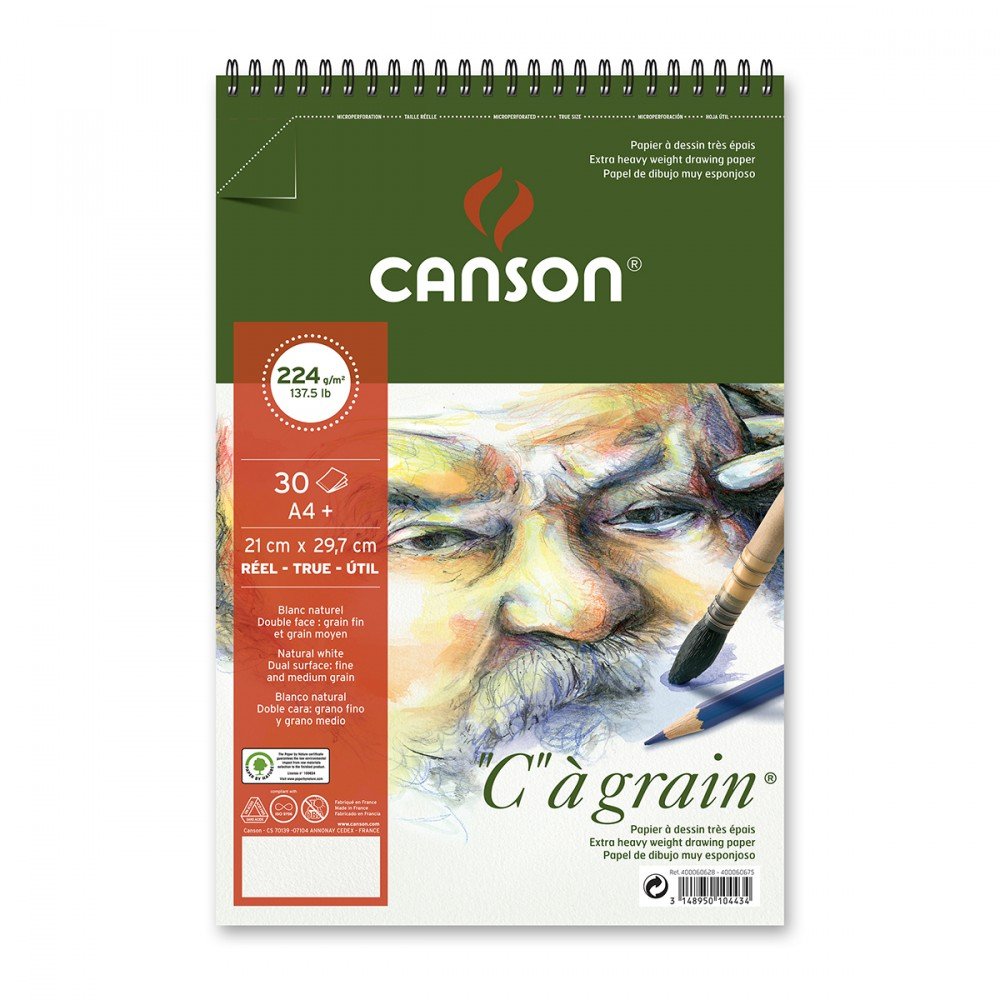 Album da disegno CANSON C a grain 224 g/m² A3 - 30 fogli, rilegatura a spirale