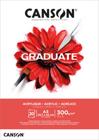 CANSON Graduate blocco acrilico 300 g 20Fg A3 incollato