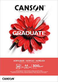 Canson Graduate blocco per acrilico 300 g 20Fg A4 collato