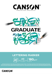 Canson Graduate Lettering Marker blocco 180 g/m² - 20 fogli, A3 incollato