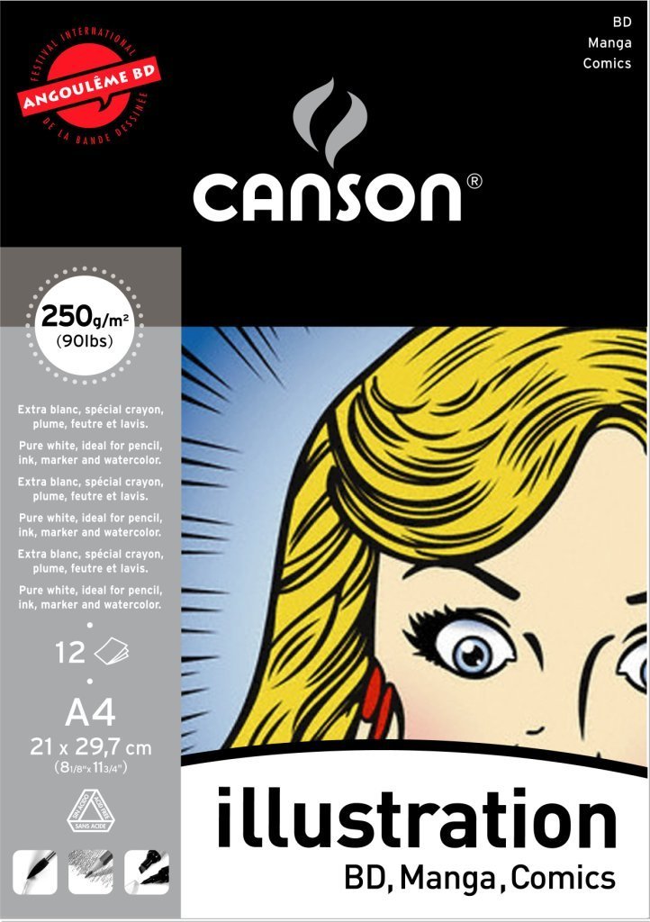Blocco CANSON Illustration 250 g/m² 12 fg A4 collato