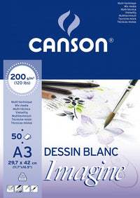 Canson Imagine blocco collato per tecniche miste 200 g/m² A3 - 50 fogli