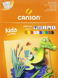 CANSON Kids blocco da disegno colorato 185 g/m² - 10 fogli, 24 x 32 cm