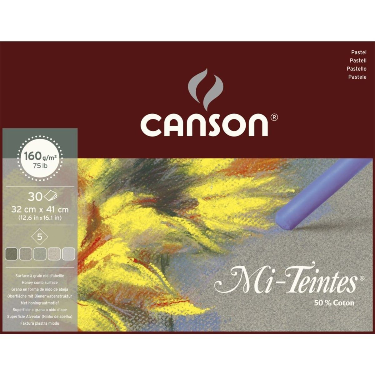 Canson Mi-Teintes blocco incollato per pastello 160 g/m² 30 fogli 32 x 41 cm Grey