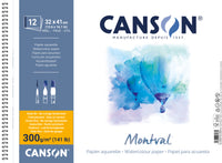 CANSON Montval blocco per acquerello CP 300 g/m² 12F 32 x 41 cm rilegatura a spirale