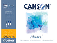 Canson Montval blocco per acquerello CP 300 g/m² – 100 fogli, 24 × 32 cm