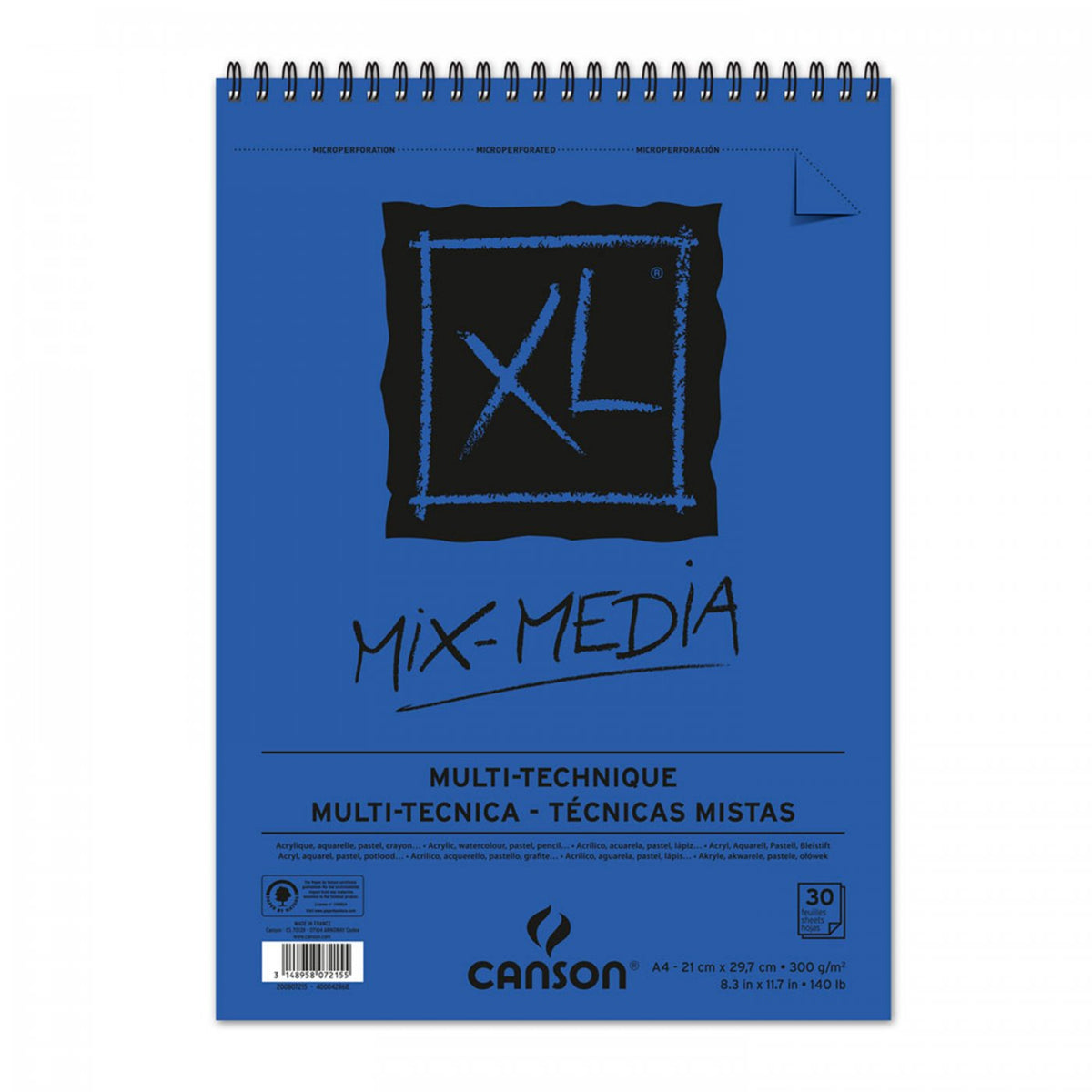 Canson XL Mix Media blocco di carta 300 g/m² A2, 30 fogli, rilegatura a spirale