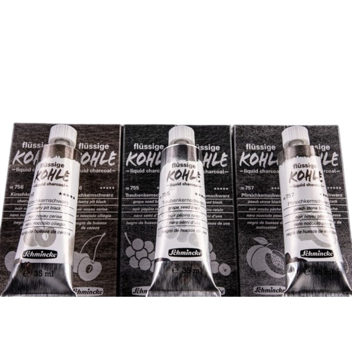 Carboncino liquido in tubetto Schmincke 35 ml – nero di semi d'uva