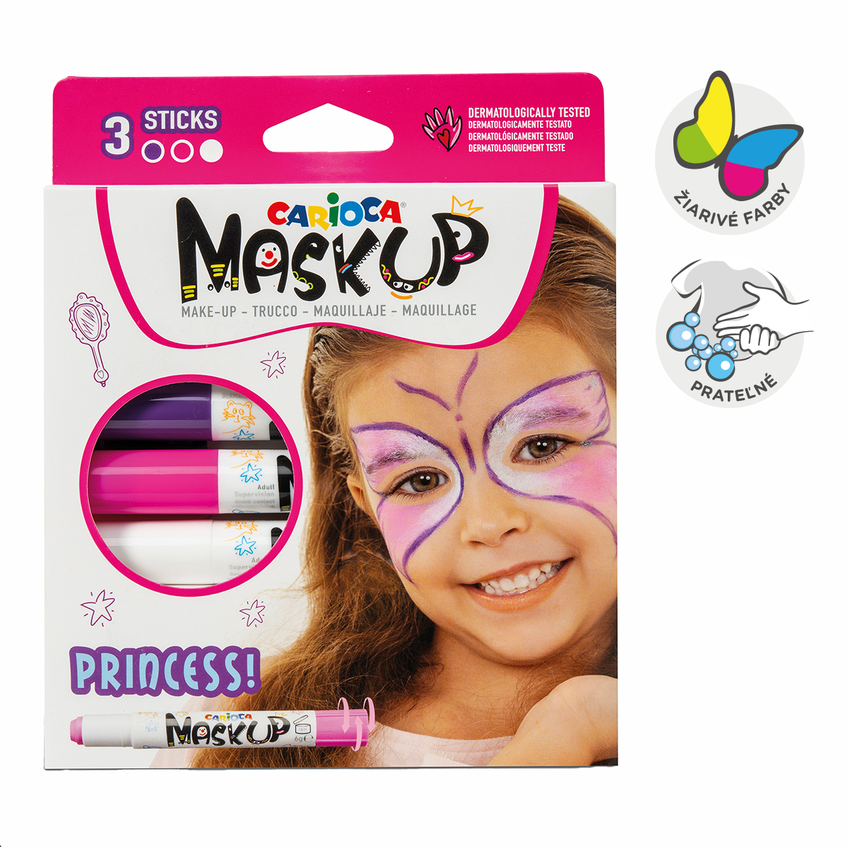 Carioca colori per il viso in stick 3 pz – Principessa