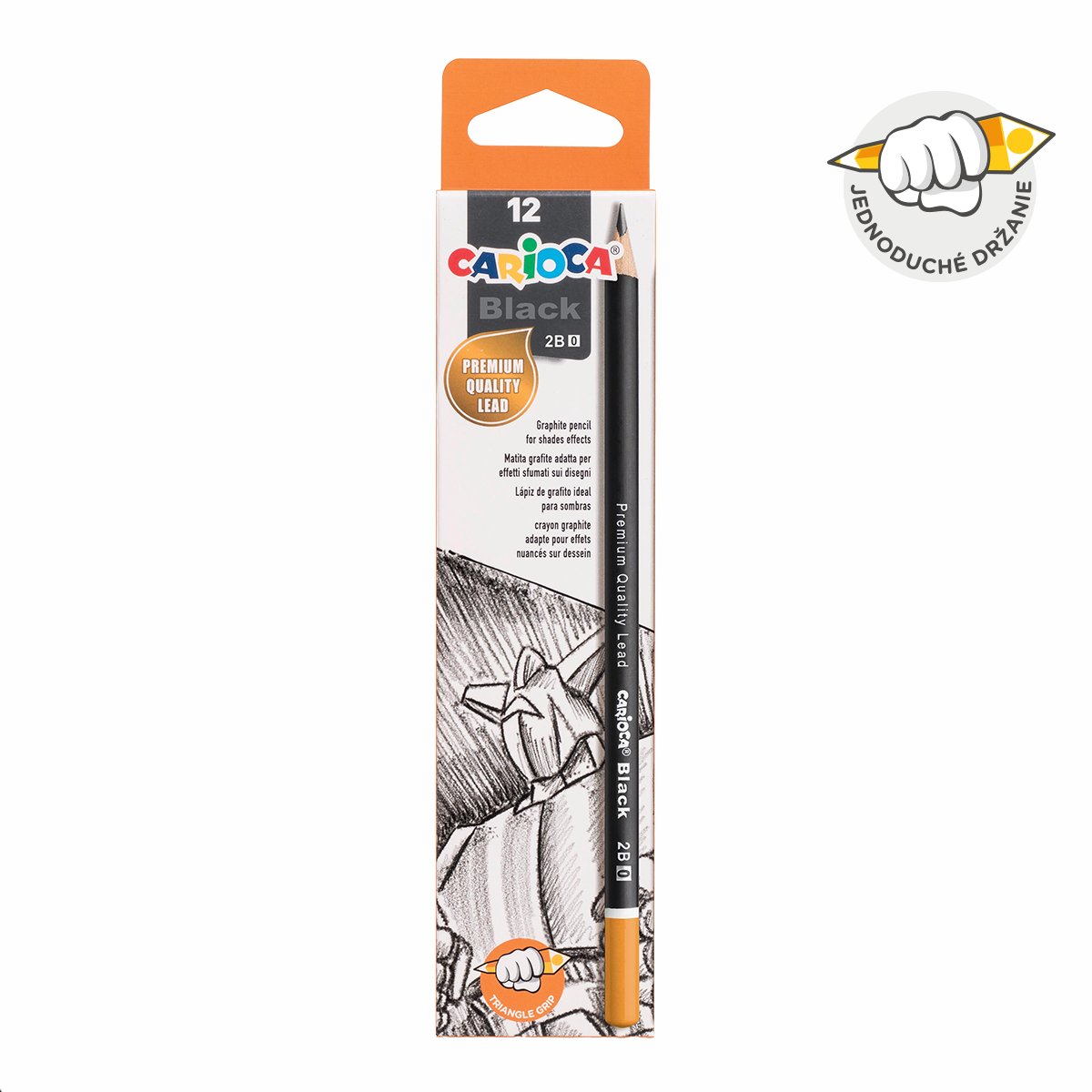 Carioca matita triangolare Black, 12 pz – 0/2B