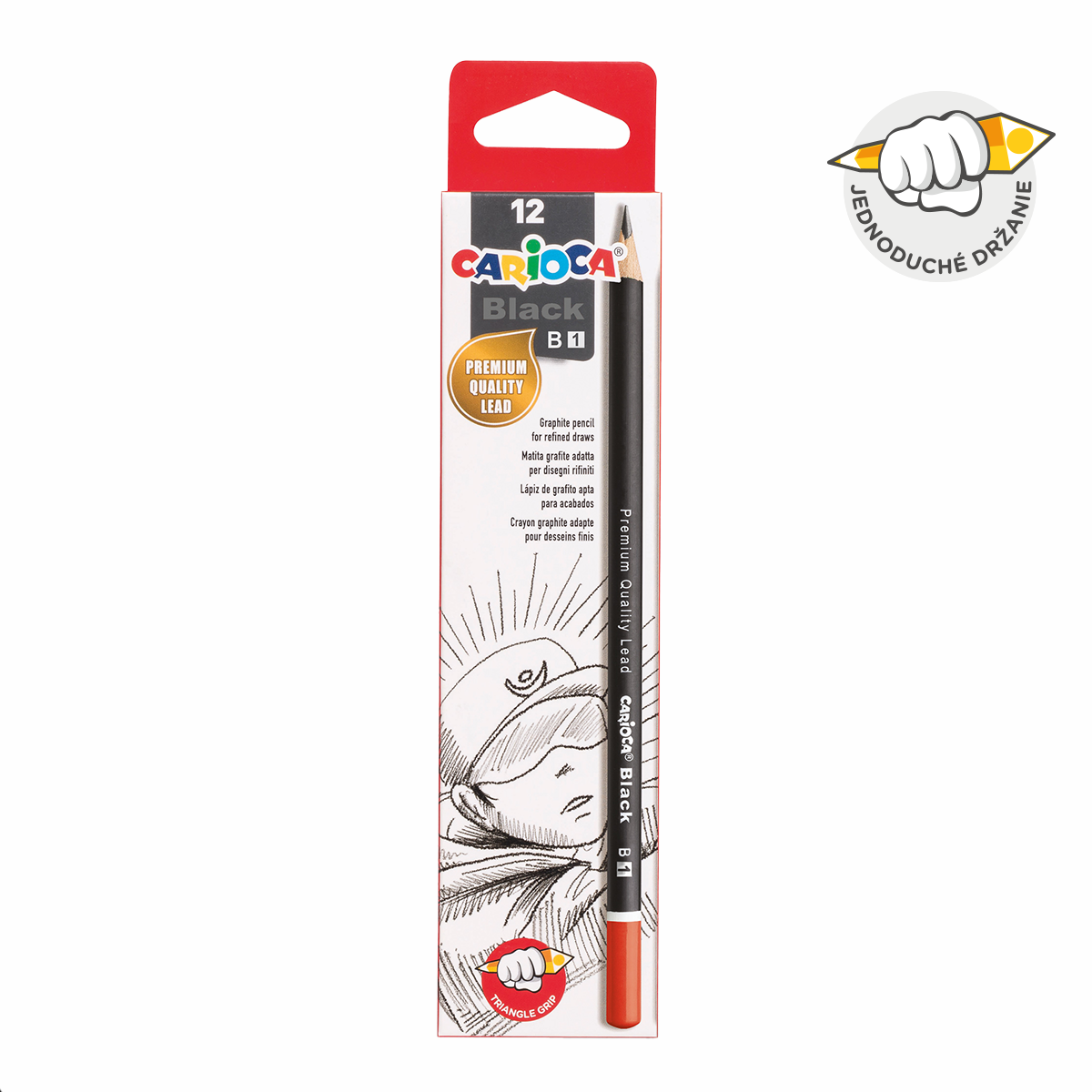 Carioca matita triangolare Black, 12 pz – 1/B