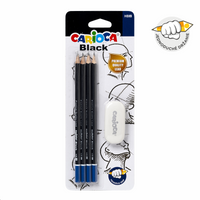 Carioca set di matite triangolari Black 2/HB con gomma, 4 pz