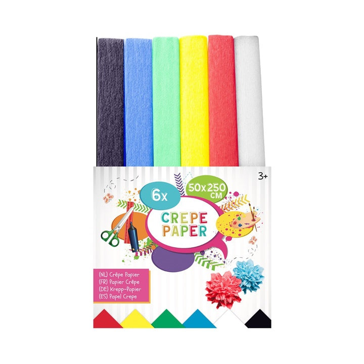 Carta crespa colorata 50 x 250 cm - set di 6 pezzi