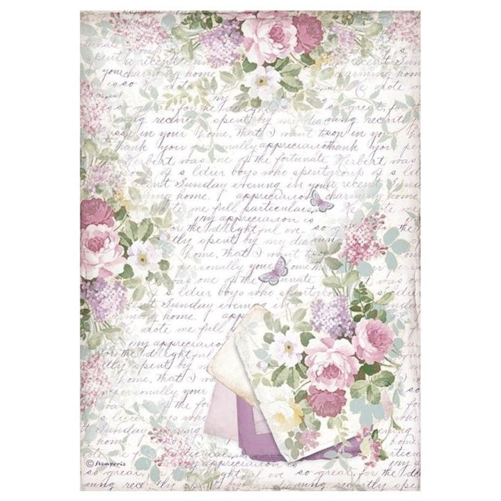 Carta di riso A4 fiori e lettere
