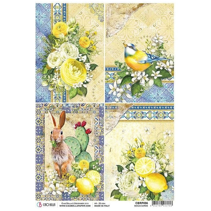 Carta di riso A4 - Fiori gialli