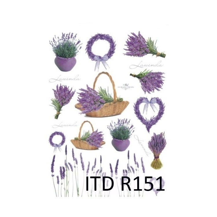 Carta di riso A4 ITD - Lavanda nel cestino