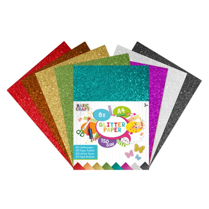 Carta lucida colorata A4 - set di 8 pezzi