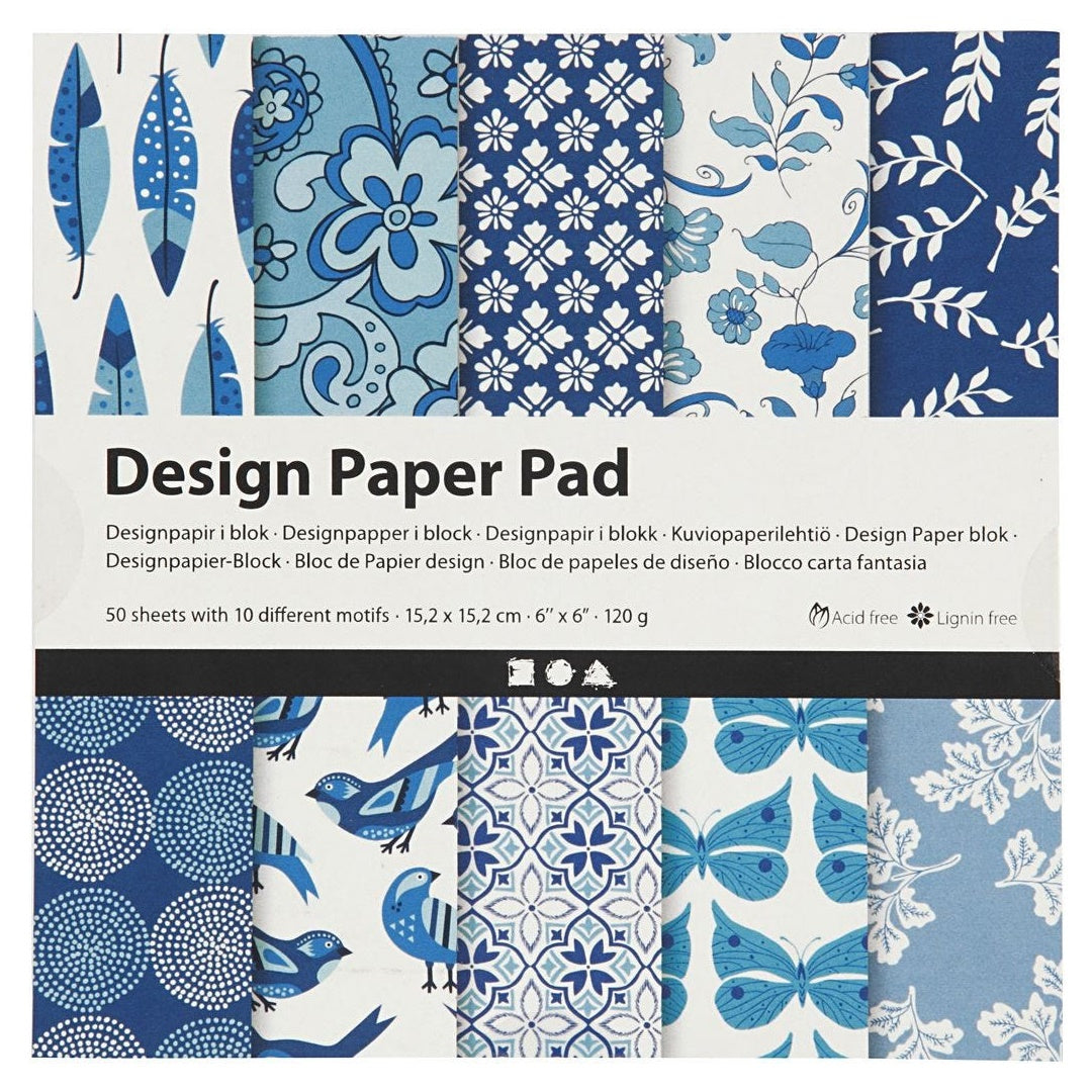 Carta per scrapbooking blu 15,2 x 15,2 cm - 50 fogli