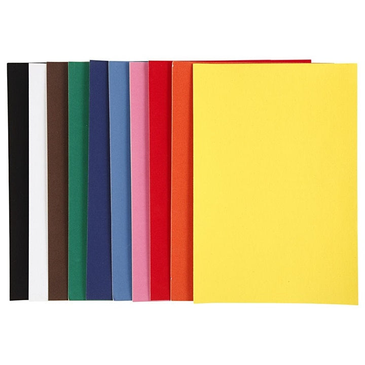 Carta scamosciata A4 - vari colori - set da 10 pezzi
