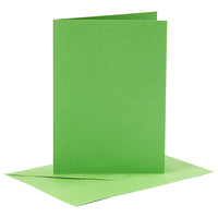 Cartolina con busta 6 pezzi - 10,5 x 15 | scegli una tonalità - verde chiaro