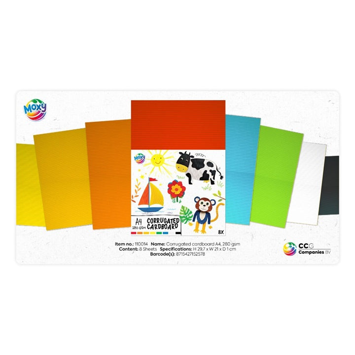 Cartone ondulato A4 Mix 8 colori | 8 fogli