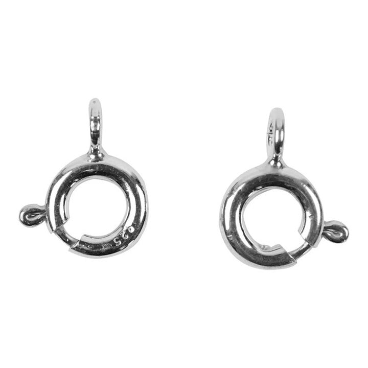 Chiusura ad anello a molla in argento per gioielli 6 mm - Confezione da 10
