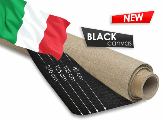 Tela per pittura in rotolo nera 25 m | scegli larghezza - larghezza 210 cm
