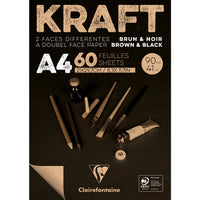 Clairefontaine blocco di carta kraft incollato – 90 g 60F A4 Marrone e Nero