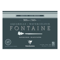 Clairefontaine Fontaine blocco per acquerello CP Black 300 g 15F x 26 cm incollato su 4 lati – 18