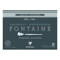 Clairefontaine Fontaine blocco per acquerello CP Black 300 g 15F x 26 cm incollato su 4 lati – 36