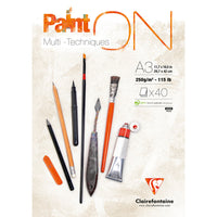 Clairefontaine Paint'On Mix Media blocco 250 g 40 fg incollato Extra White