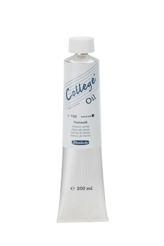 Colore a olio Schmincke College Oil 200 ml – 100 Bianco di titanio