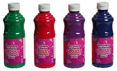 Colore acrilico GLOSSY 500ml | colori diversi